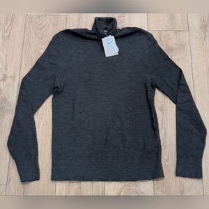 $1690 Mens TOM FORD Wool/Silk/Cashmere Turtleneck Sweater Charcoal 54 US 44